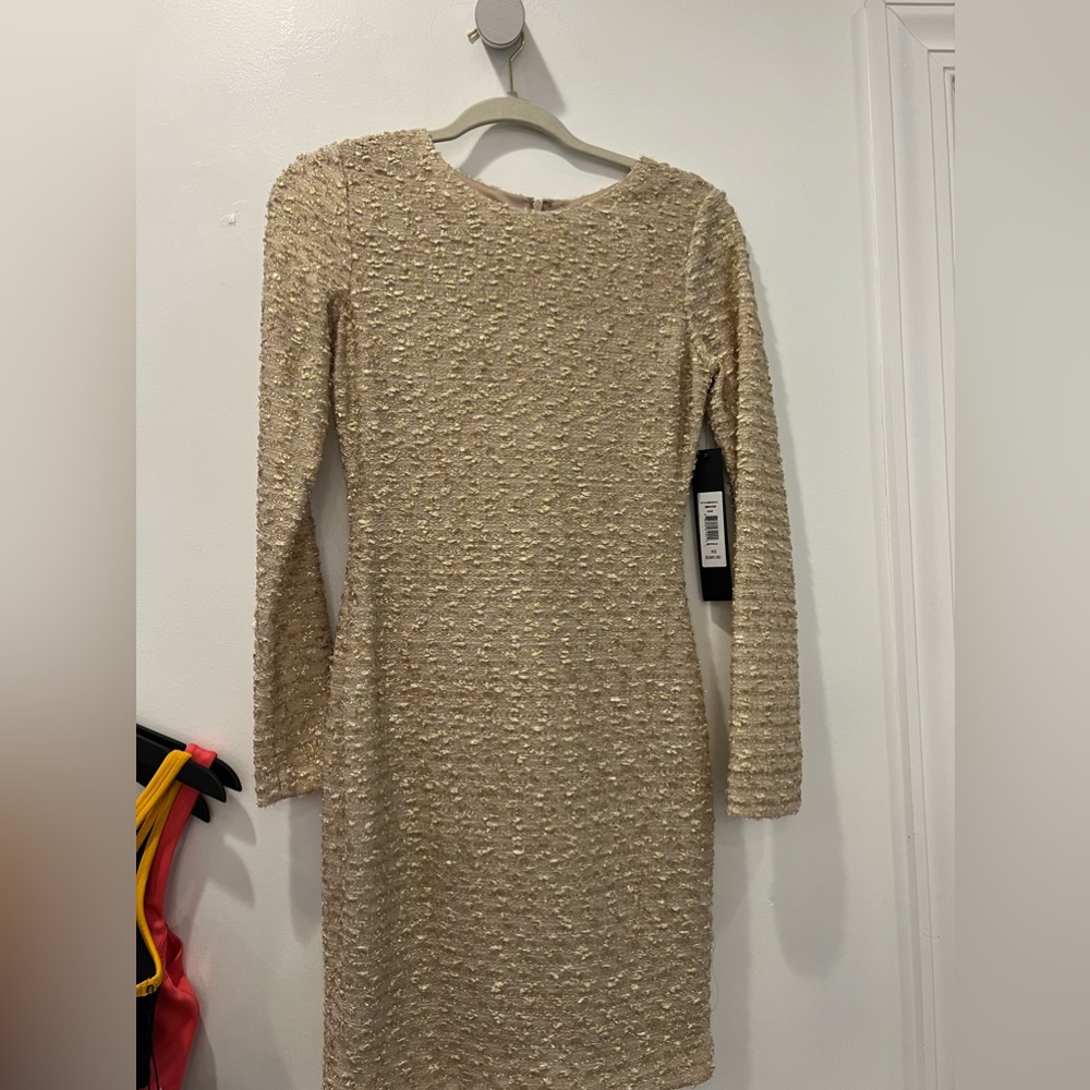 gold badgley mischka mini dress